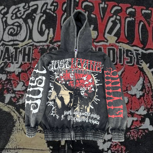 JUSTT LIVIN’ “Path to Paradise” Zip-Up Hoodie